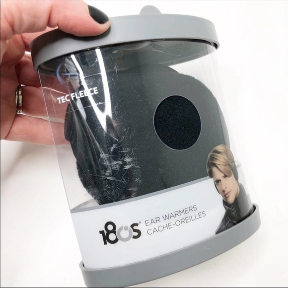 180s NEW Men Tec Fleece Behind The Head Ear Warmer Black One Size Winter Snow - Picture 5 of 13